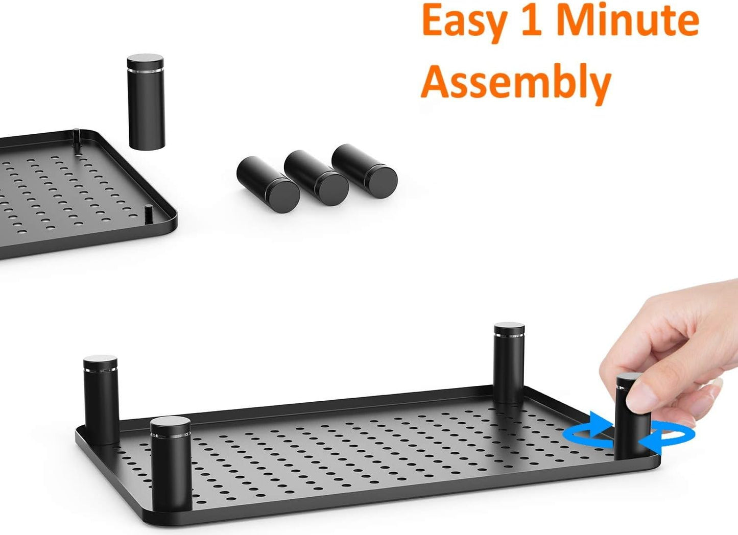 14.5" 9.25" 3.25" 1 Husky Mounts Monitor Riser Laptop Stand, Adjustable Legs, Stackable, x x Max Height, Matte Black
