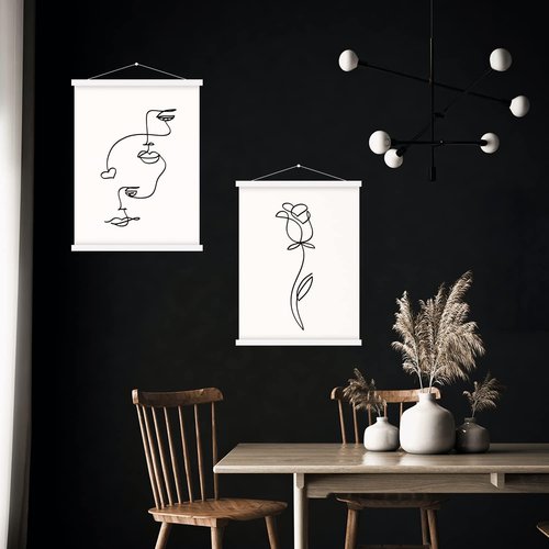 Benjia Magnetic Light Wood Poster Frame - 20x24, 20x28, 20x27 Sizes | Easy Wall Hanging Kit (1 Pack, White)
