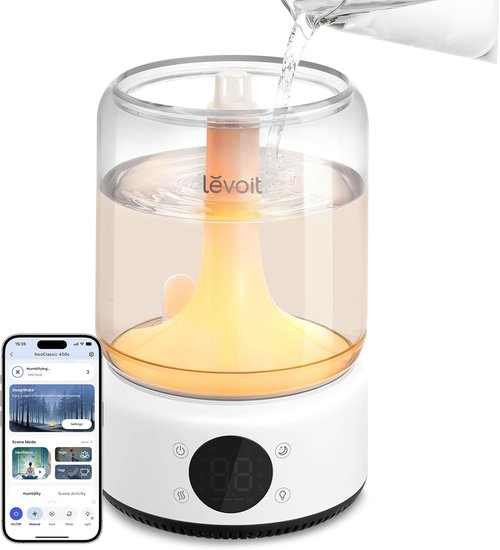 LEVOIT Smart Humidifier - 4.2L Top Fill for Large Rooms | 42-Hour Runtime, Whisper-Quiet Cool Mist, APP/Voice Control