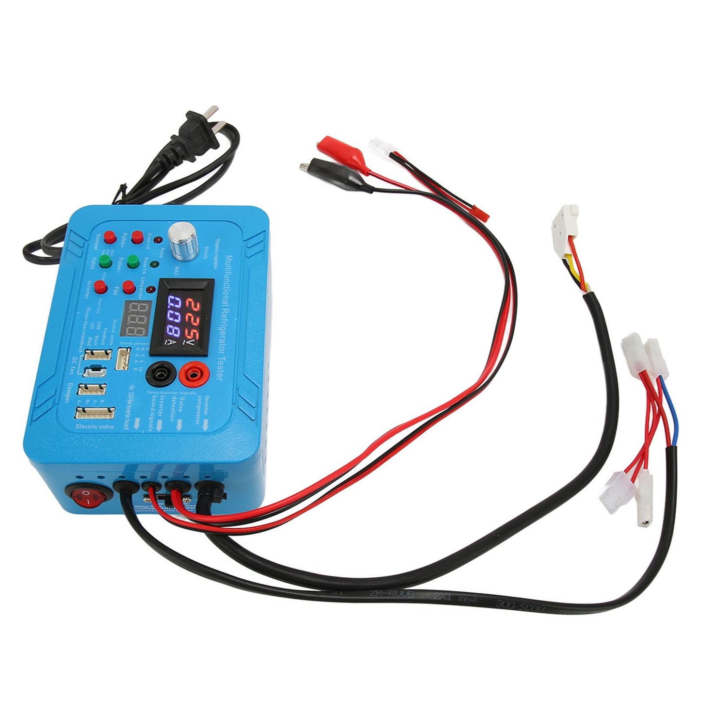 Inverter Refrigerator Tester - Variable Frequency Board & Solenoid Valve Repair Tool, 16 Wire Terminals ABS Material for HVAC Technicians (110V)