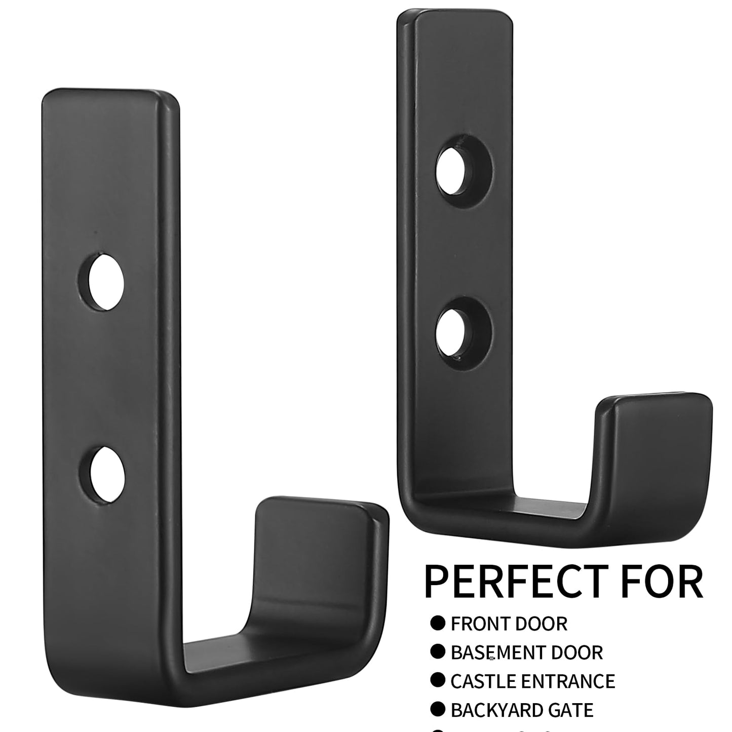 qiwuhai Heavy Duty Garage Hooks for Hanging, 2pcs Black Garage Storage Wall Mount J Hook Heavy Duty, J Utility Hooks for Extension Cord Tool Cable, Clothes, Keys Hook (2Pcs)