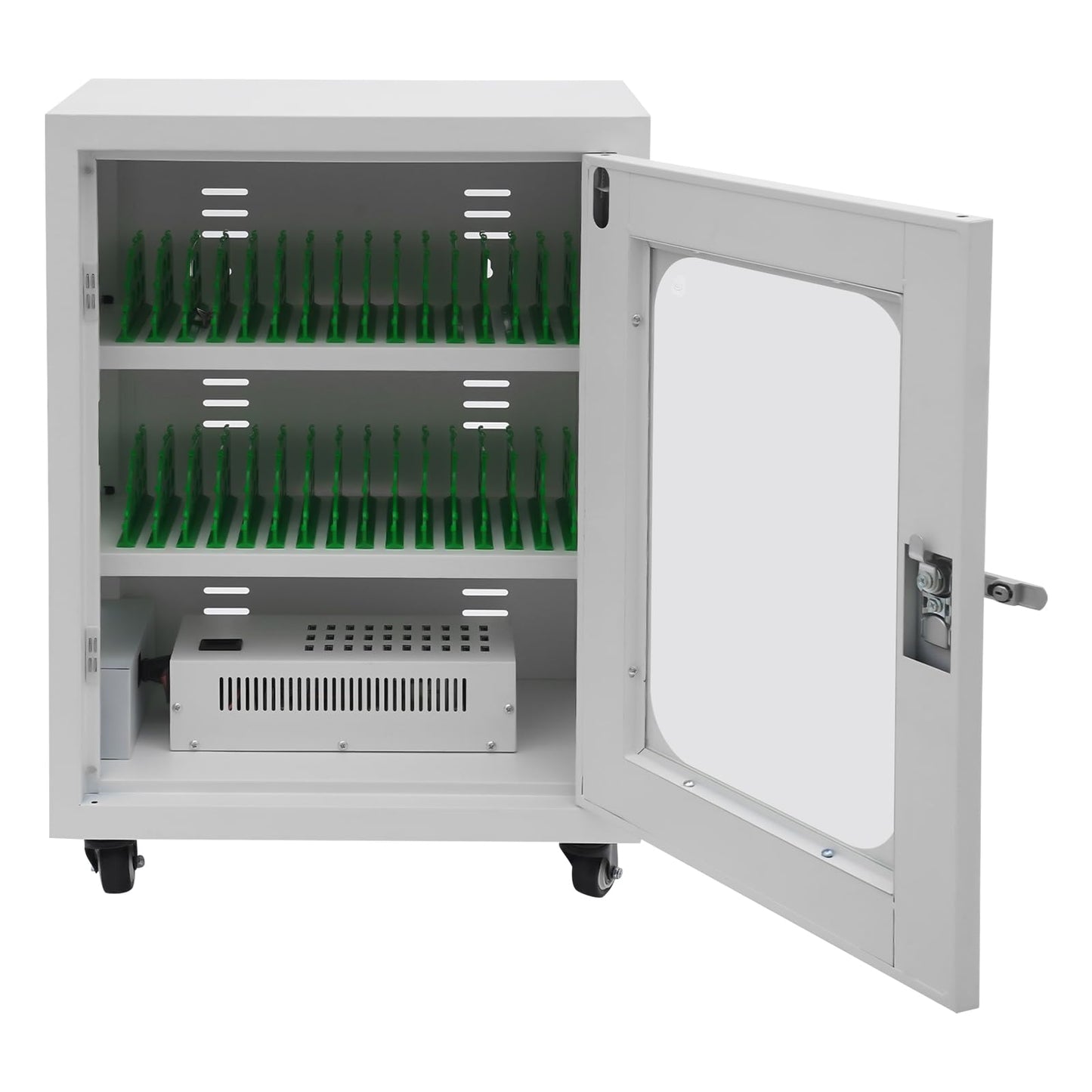 Rechargeable Mobile Phone Charging Cabinet,30 Slots Cell Phones Charging Station Portable Cellphone Charging Cart with Combination Lock, for Students and Employees, Tourists (30-Slots)