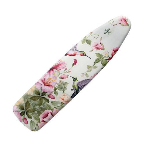 Hummingbird Floral Ironing Board Cover Standard Size 15x54, Thick Padding Elastic Edge Resist Scorching and Staining Heavy Duty Padded Iron Board Covers