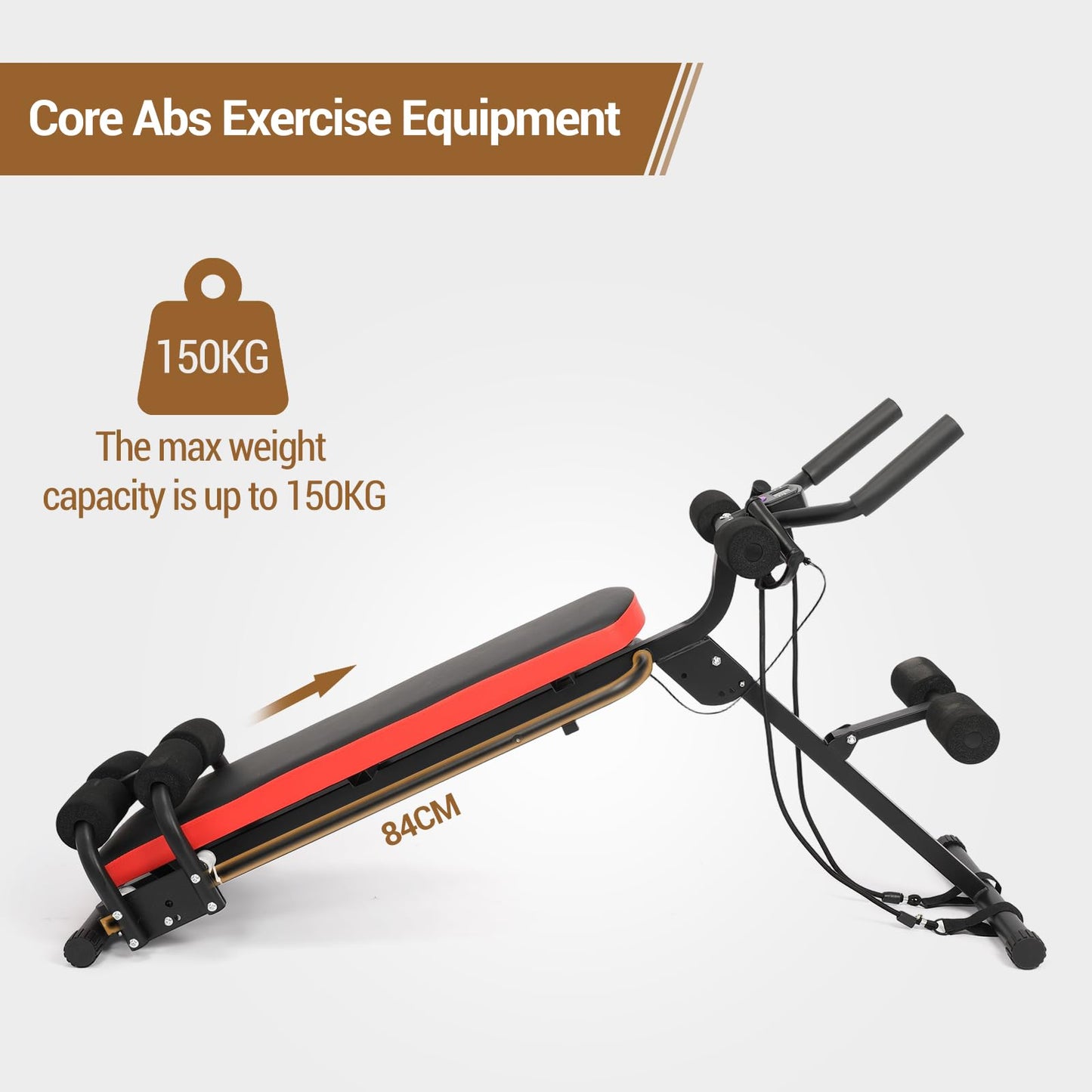 Adjustable Ab Workout Bench-Ab Trainer Machine with LCD Display, Multi-functional Ab Machine for Home Gym
