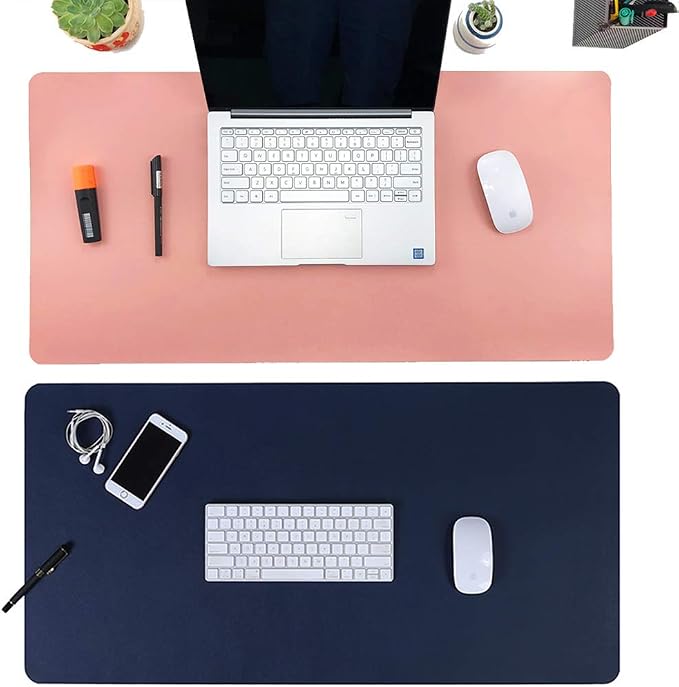 Aothia Leather Desk Pad Protector, Mouse Pad, Office Desk Mat, Non-Slip PU Leather Desk Blotter, Laptop Desk Pad, Waterproof Desk Writing Pad for Office and Home (Brown,31.5" x 15.7")