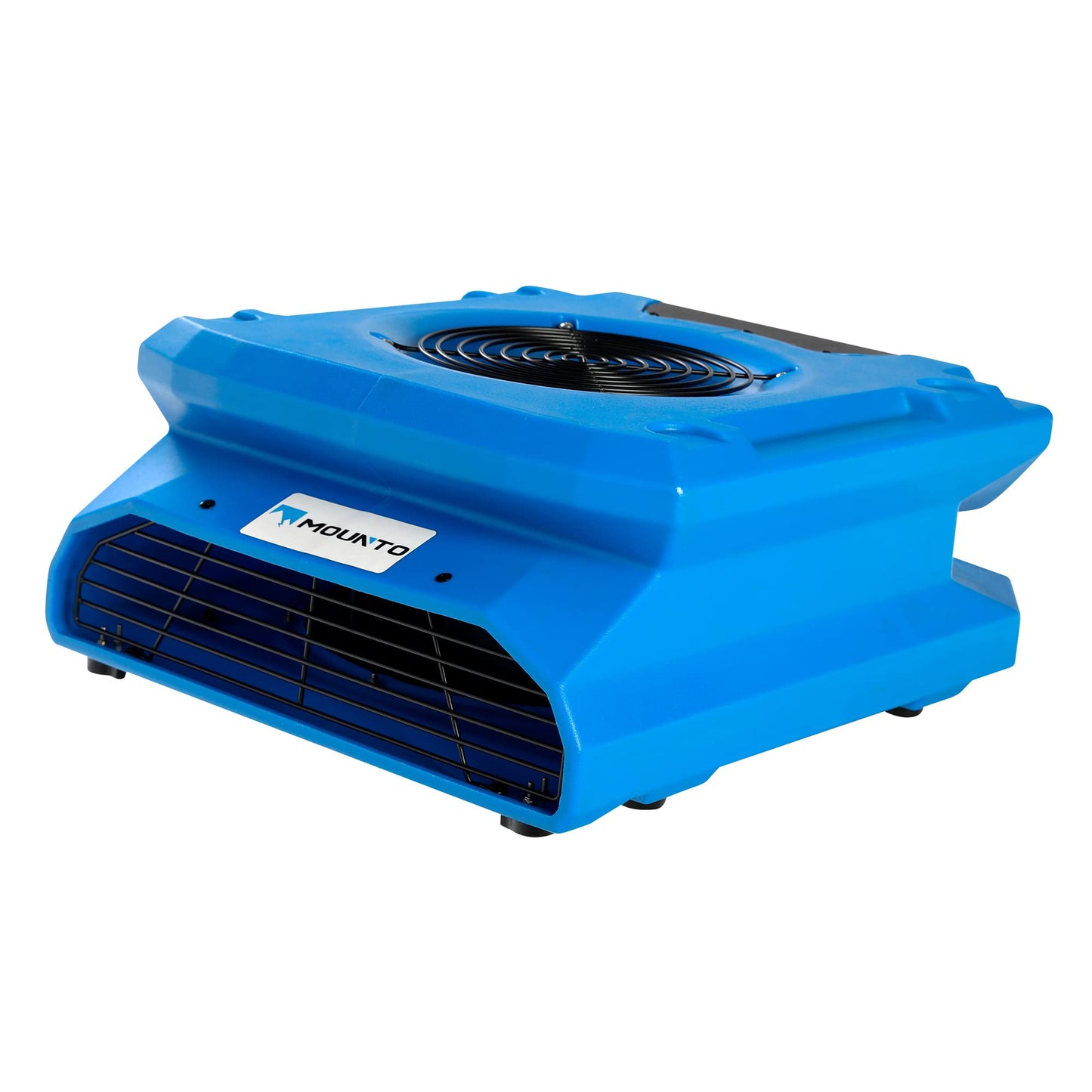 MOUNTO 1/4 HP 1200 CFM Low Profile Air Mover, 2-Speed Carpet Dryer Floor Fan with Dual GFCI Outlets, Stackable Lightweight Blower for Water Damage Restoration (Blue)