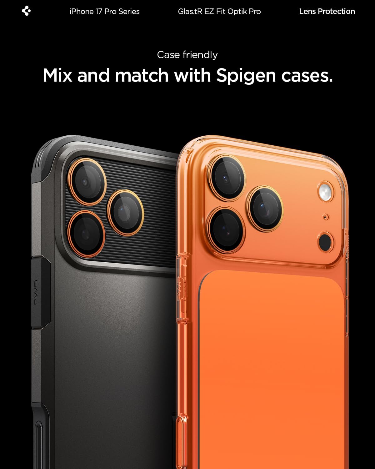 17 17 [2 Pack] Spigen Camera Lens Screen Protector [GlasTR EZ Fit Optik Pro] Designed for iPhone Pro Max | iPhone Pro