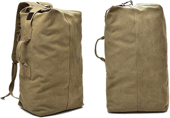 Large Capacity Travel Climbing Bag Tactical Military Duffel Bag Top Load Double Strap Canvas Backpack