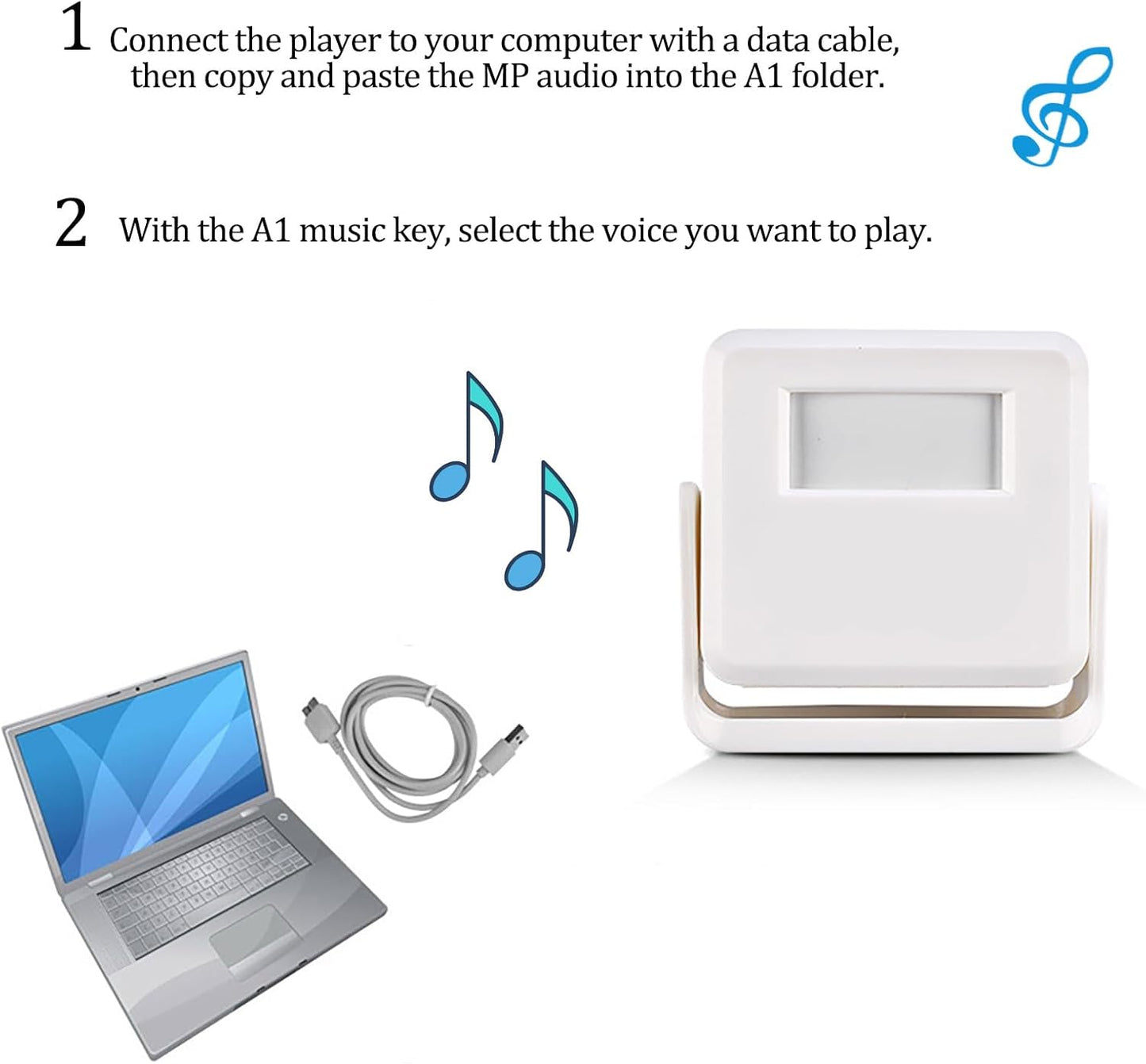 Motion Activated Voice Player - Changeable Voice Vcontent,PIR Infrared Motion Sensor Motion Activated Voice Player