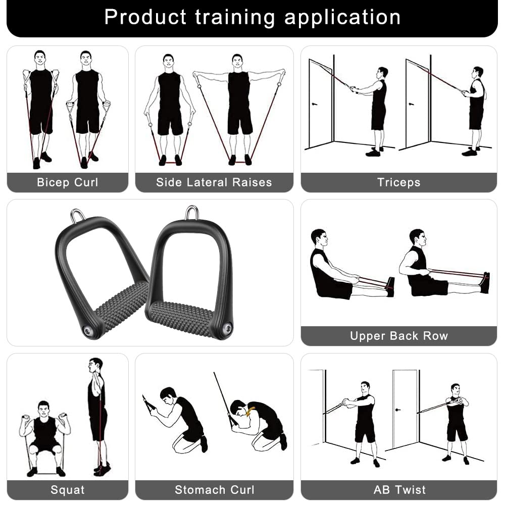 BeneLabel D Handle Cable Attachment, Cable Attachments for Gym, Non-Slip and Comfortable Grip, Solid Aluminum Alloy Handle, Suitable for Home and Gym