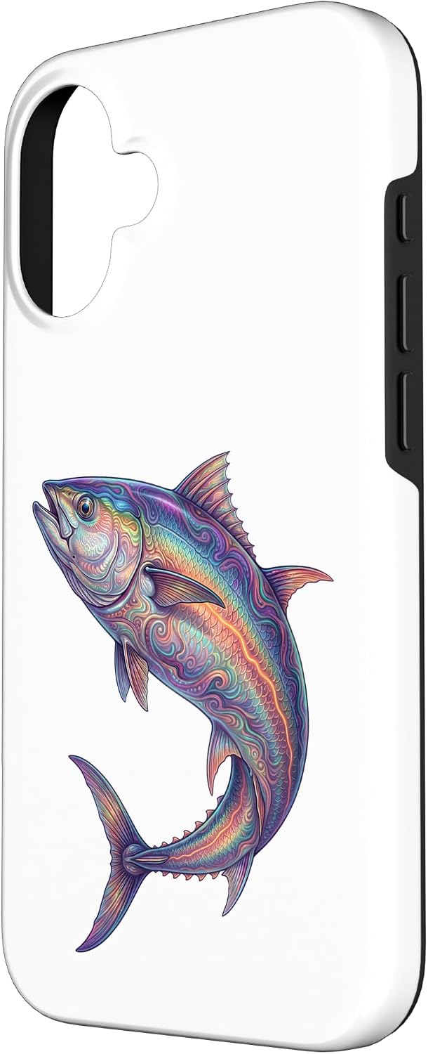 Abstract Marine Naturalist Art 16 Colorful Tuna Ocean Fish Marine Animal Abstract Sea Art Case for iPhone