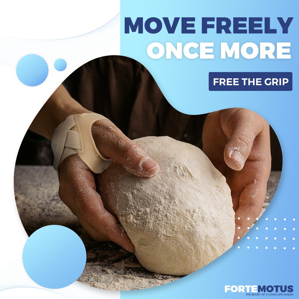 FORTEMOTUS CMC Thumb Brace - CMC Joint Support Stabilizer: for Thumb Joint Pain, Tendonitis, Osteoarthritis, Instability, Lightweight & Adjustable Thumb Support Brace for Men Women Beige, Left Hand