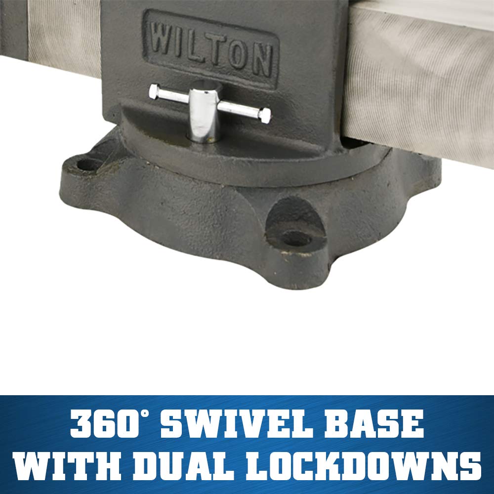 Wilton Shop Bench Vise, 6" Jaw Width, 6" Max Jaw Opening, 3-1/2" Throat (Model WS6), Gray