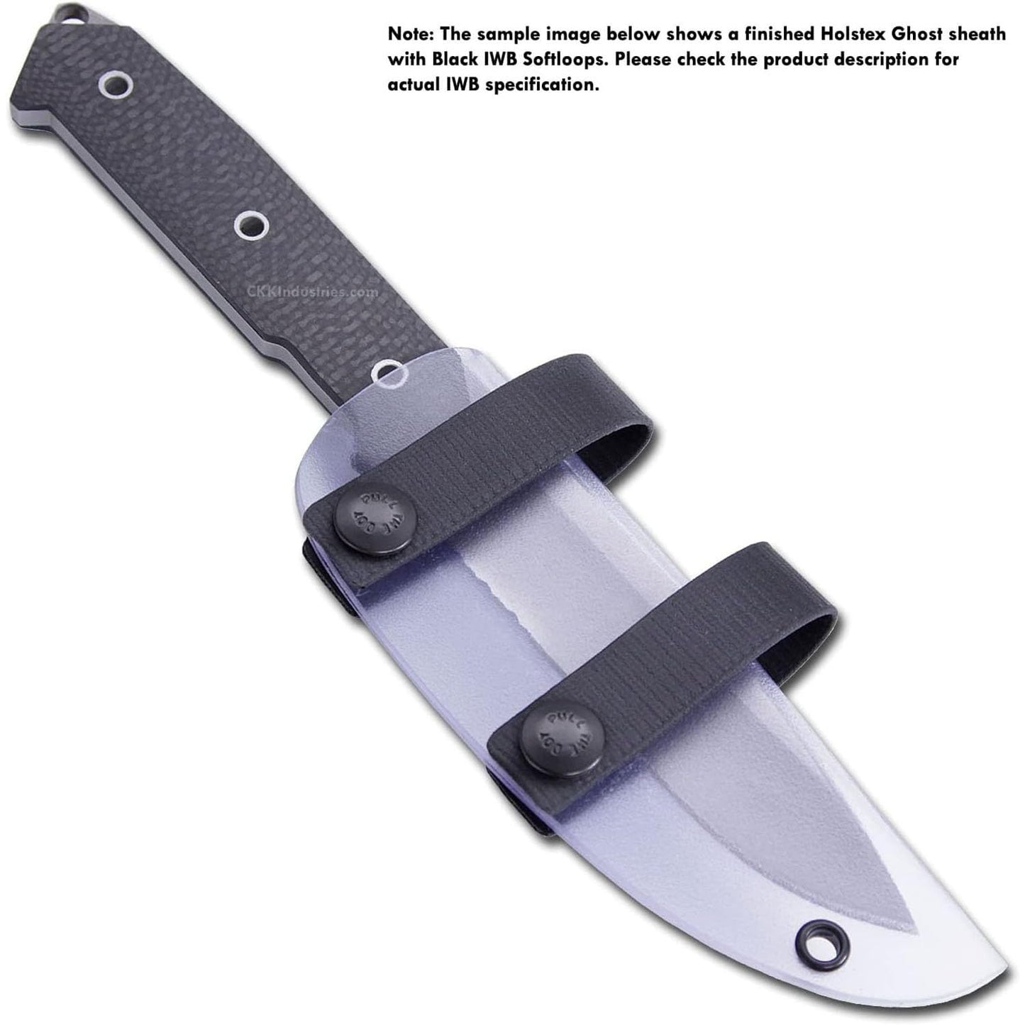 [1 Pair] HolsterSmith - (7.00 inch) - IWB Soft Belt Loops - (Black) – HD Ruberized Nylon - w/Pull-The-Dot Security Snaps & Multi Mounting Hardware - (Fits 1.25-2.0 inch Belts (Adjustable)