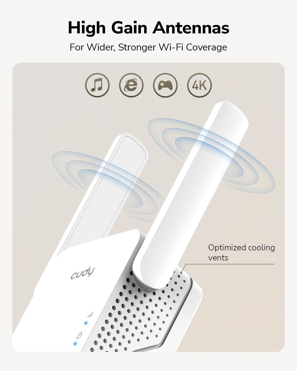 Cudy RE1500 AX1500 6 2.4G 5G 10/100Mbps WiFi Range Extender Dual Band Wireless Booster with Mesh Support WPS Button