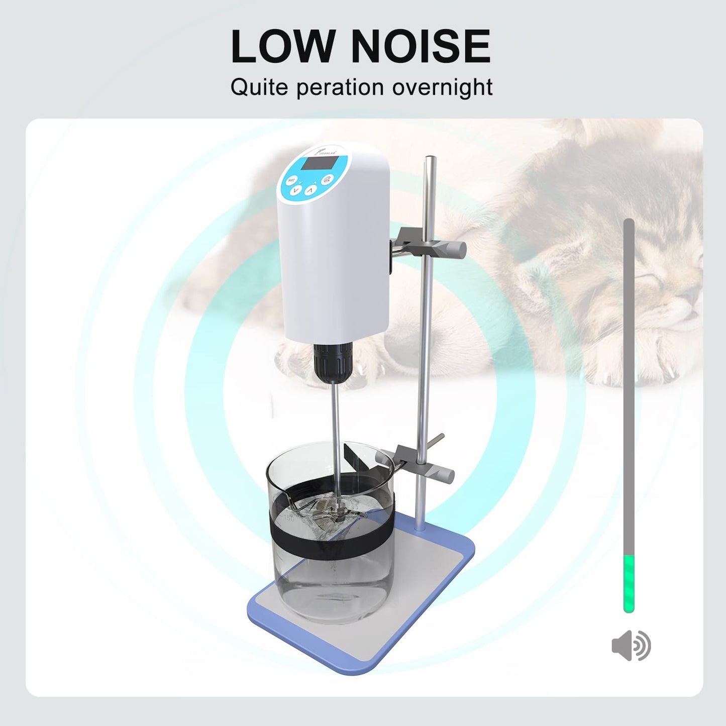 JOANLAB Digital Overhead Stirrer Mixer 10L Electric Laboratory Industrial Liquid Mixer Stirring 10,000mPa.s,100-2000RPM Adjustable
