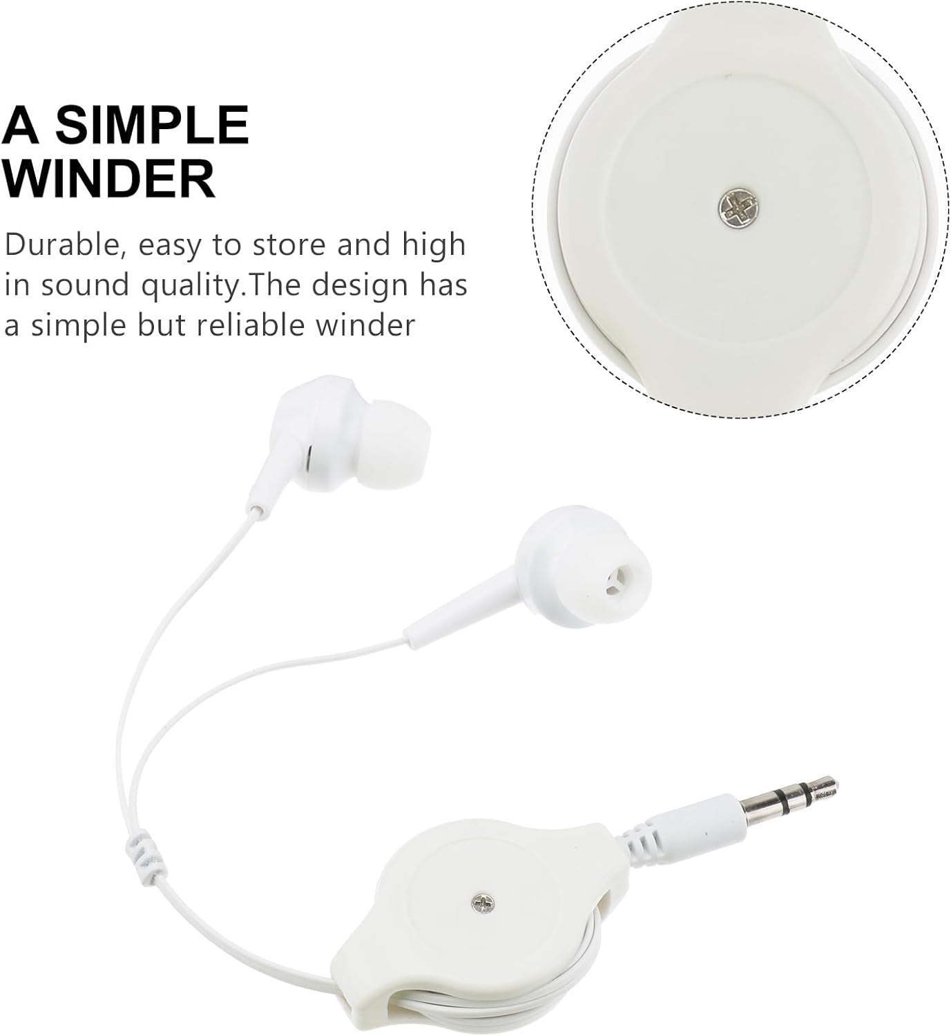 Mp3 3.5mm UKCOCO Earbuds for Player Wrap Around Earphones Ear Buds Wired Wrap Around Earbuds Retractable Earphone
