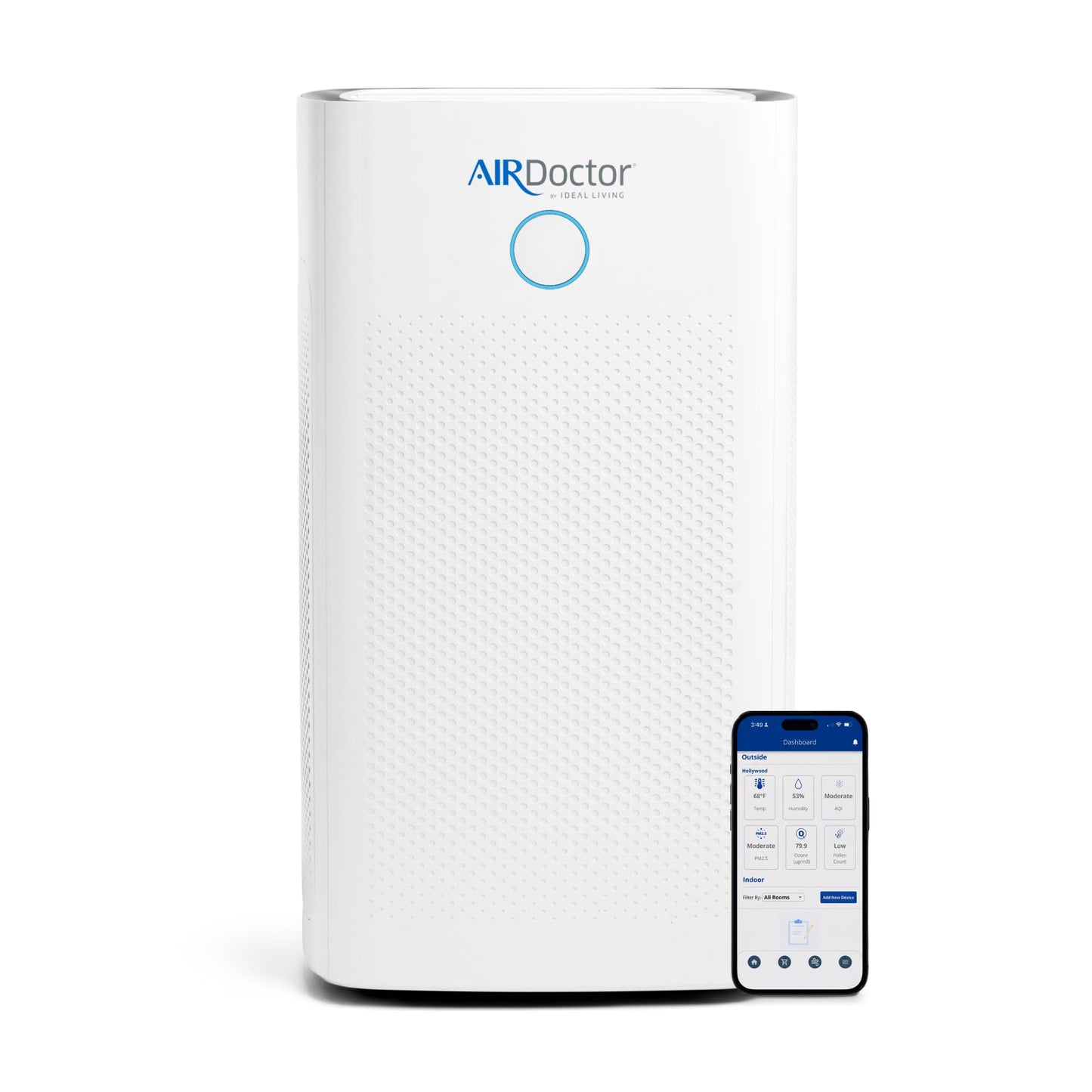 AIRDOCTOR AD5500 Smart App Air Purifier. Cleans Whole Home, XL Rooms Up to 4172 ft2. Removes Allergens, Smoke, Dust, Mold, Pet Hair, Odors, Pollen. Hospital-Grade UltraHEPA, Premium Carbon Filtration