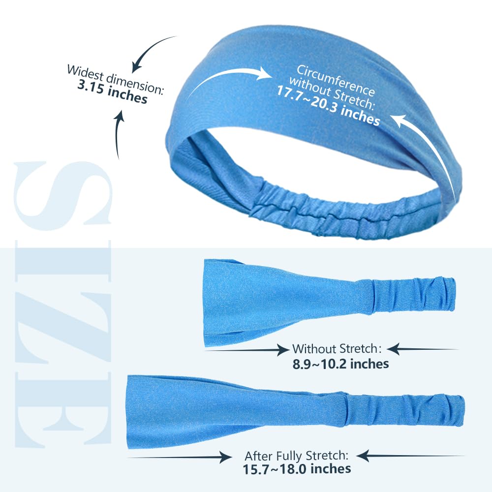 Dreamlover Workout Headbands for Women Athletic, Sweatbands, Sports Headbands for Exercise, 6 Pieces