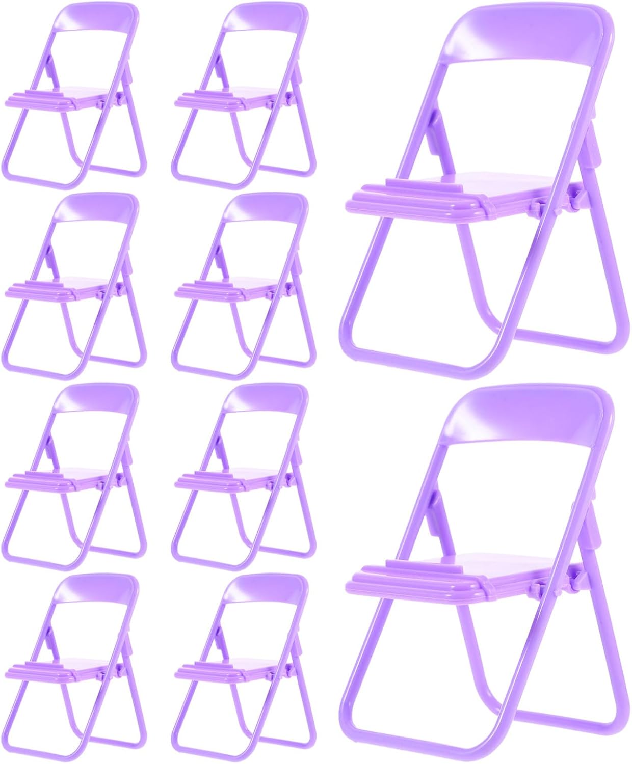 Beaupretty 10pcs Folding Chair Shape Phone Stands Portable Plastic Smartphone Holders Multi-Functional Desk Brackets