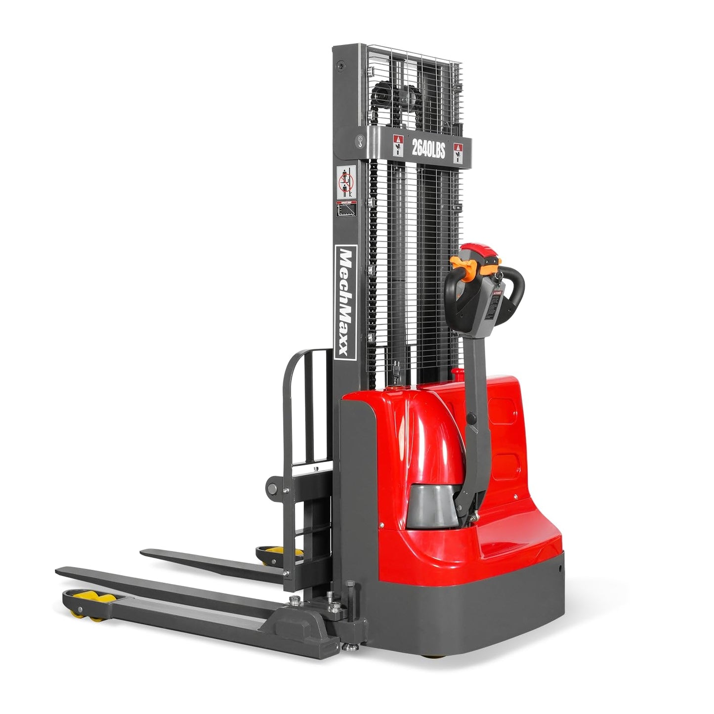 MechMaxx 2640lbs Lithium-ion Electric Straddle Stacker, 98" Lift, Adjustable Legs & Forks, Model F26-98S
