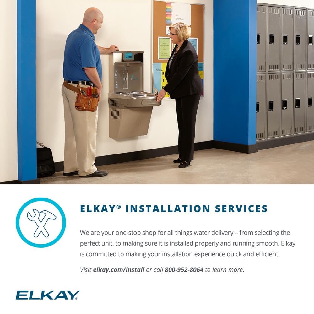 Elkay LZS8WSVRLK Filtered Fountain & EZH2O Bottle Filling Station, Lt. Gray Gran