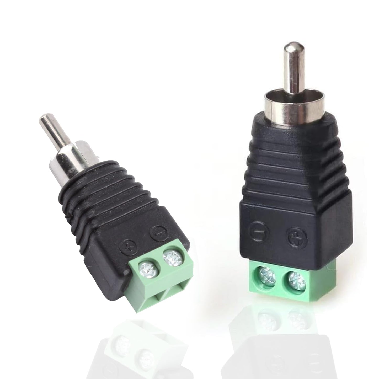 California JOS Male-2pack) RCA Cable Audio Adapter, Phono RCA Male Plug to AV Screw Terminal Audio/Video Speaker Wire