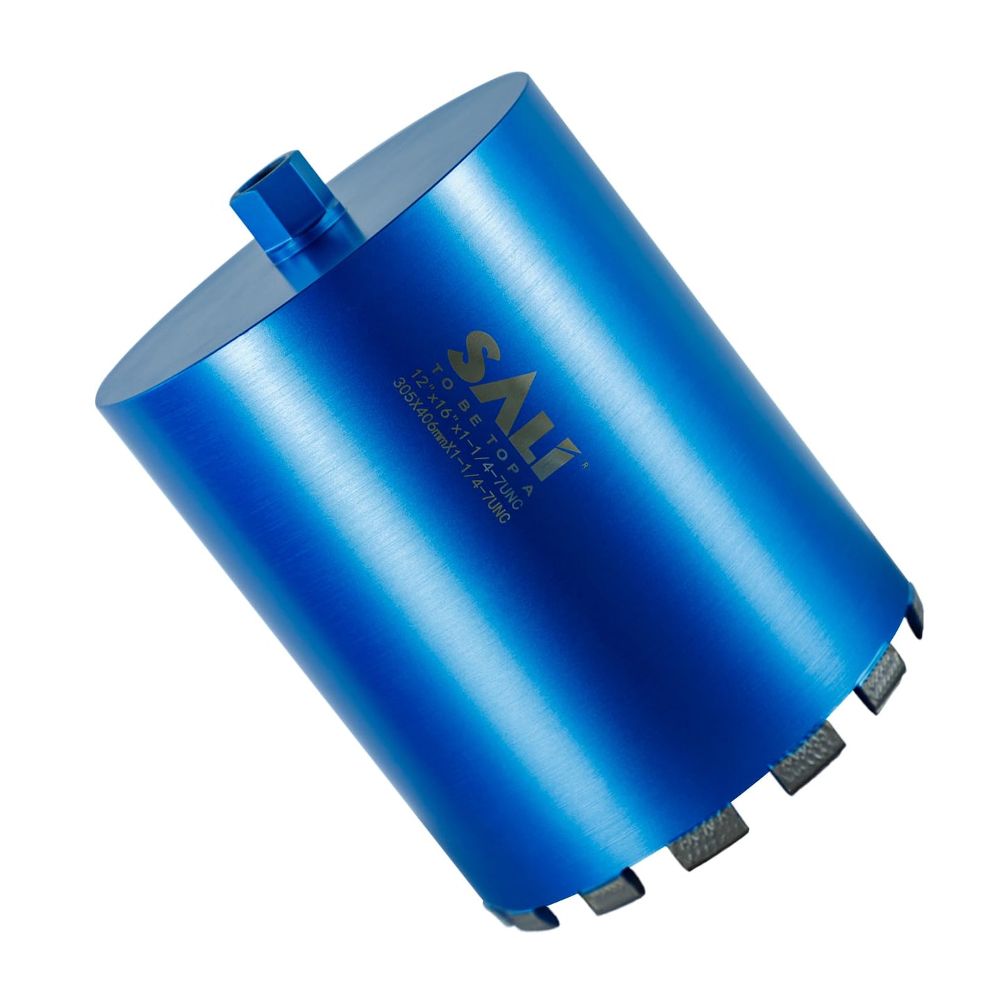 SALI Wet Diamond Core Drill Bits 12"/304mm Diameter, 15"/380mm Drilling Depth Concrete Core Drill Bit, 1-1/4-7" Thread Core Bit Turbo Laser-Welded Segments with Rebar, Brick, Block, Masonry, Stone