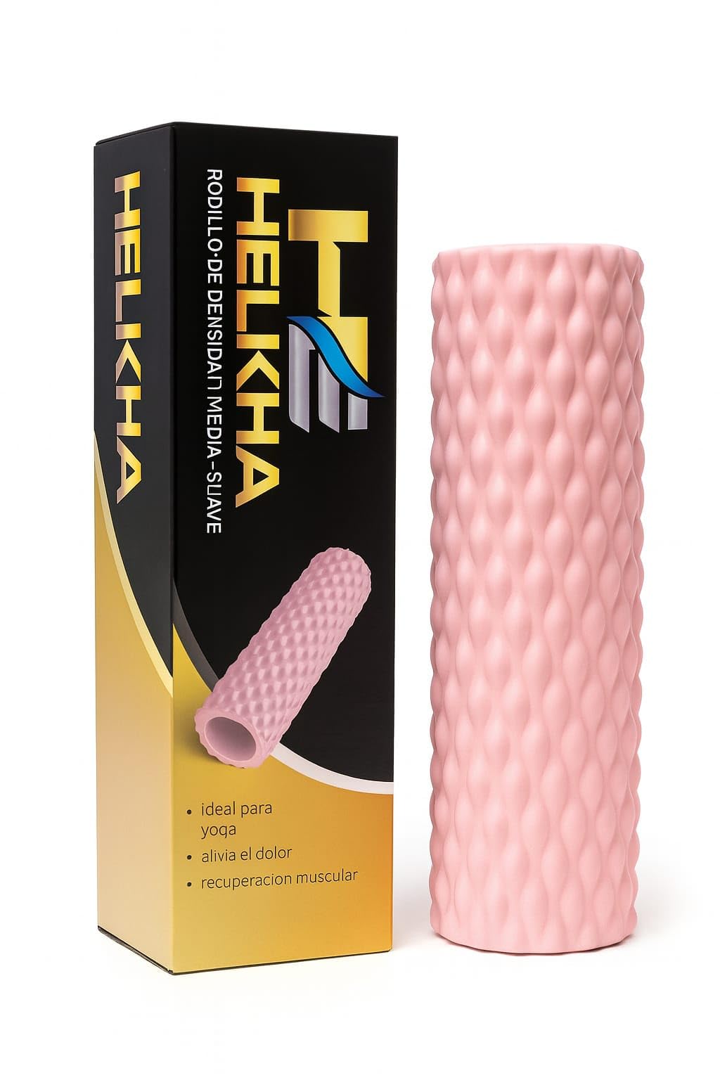 HELKHA Pink Foam Roller-Medium Soft Density Muscle for Muscle Recovery, Yoga, Pilates & Physical Therapy