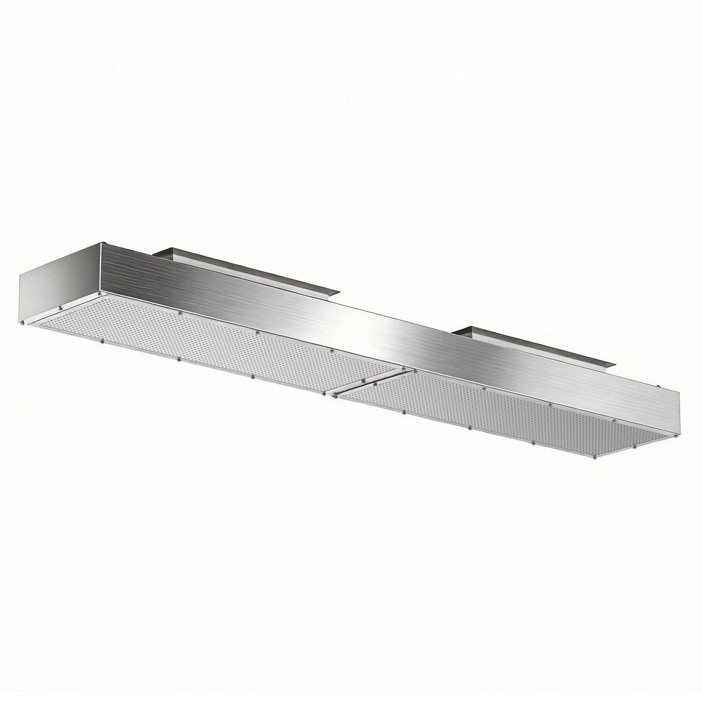 8ft Perforated Supply Plenum for Commercial Exhaust Hood–Makeup Air Hood Stainless Steel Air Supply Plenum with Microplate, Lifting Lugs & Dual Exhaust Ports