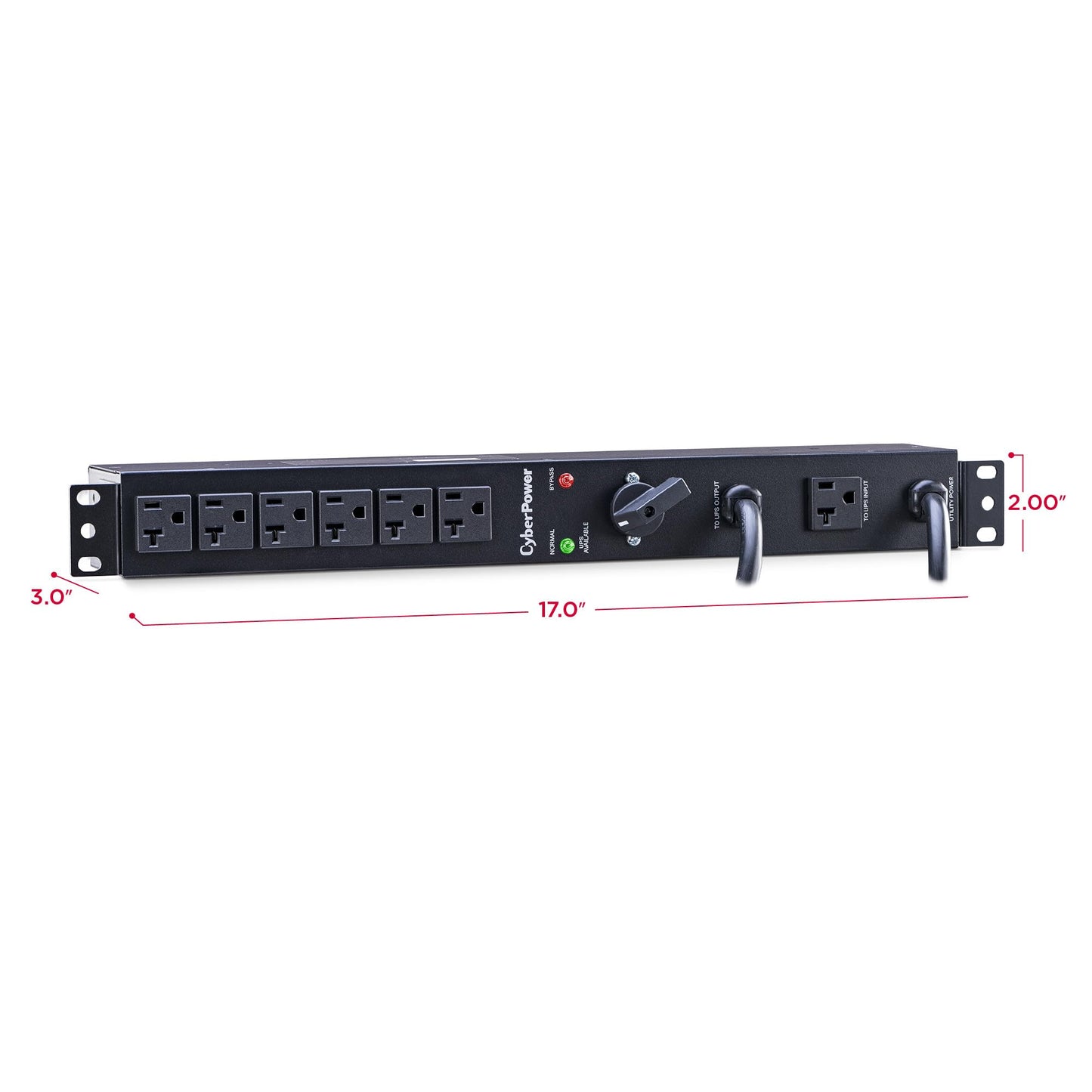 CyberPower MBP20A6 Maintenance Bypass PDU, 120V/20A (Derated to 16A), 6 Outlets, 1U Rackmount