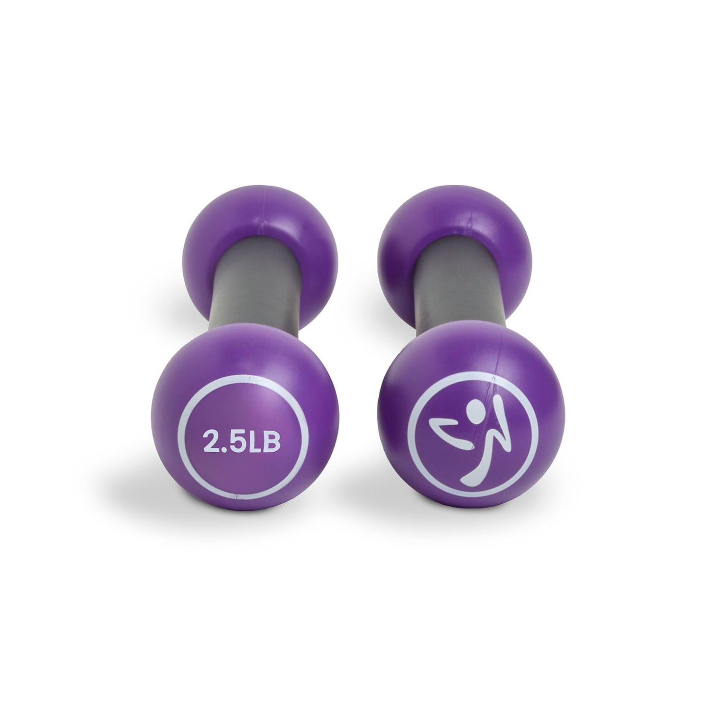 Zumba 2.5 lb Dumbbells Set of 2 - Hand Weights for Women, For Home Fitness Workout Excercise Weights Dumbbells Set, Purple