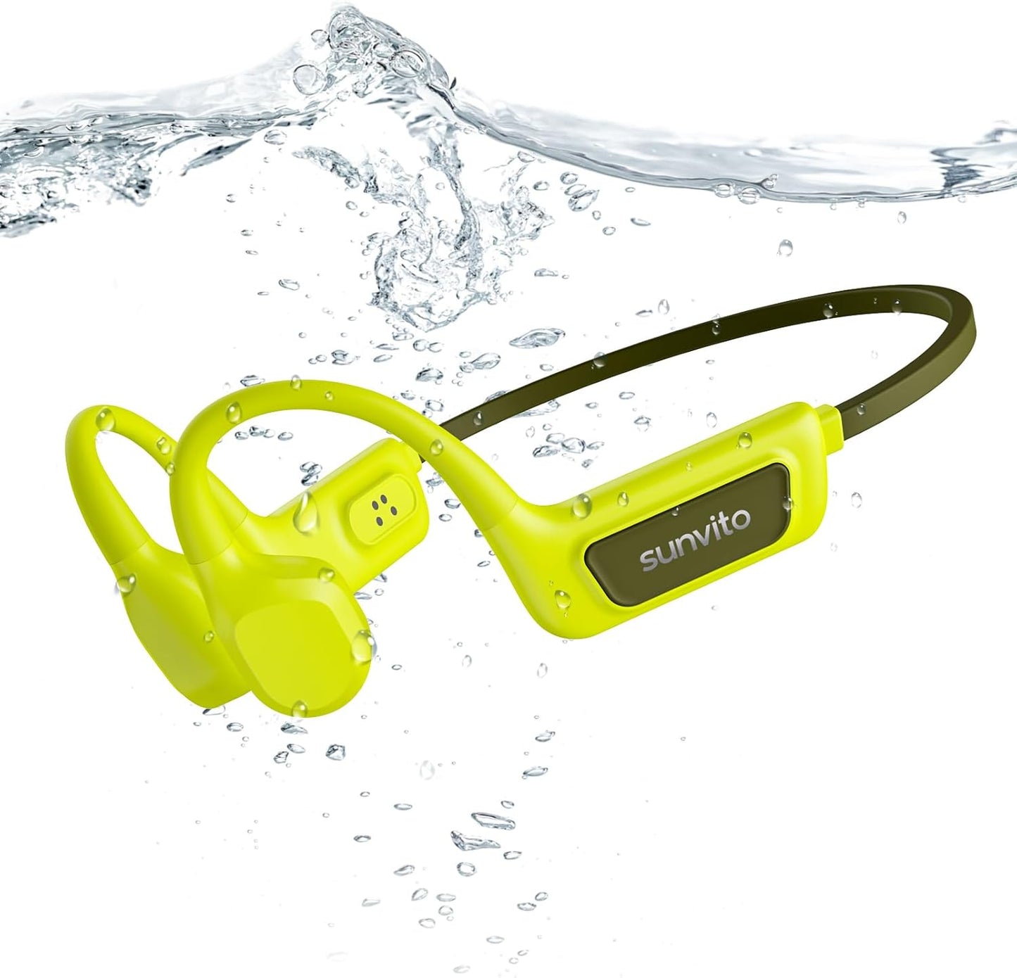Swimming IPX8 MP3 5.4 Swimming, sunvito Bone Conduction Headphones, Waterproof Open-Ear Sports Headphones with Built