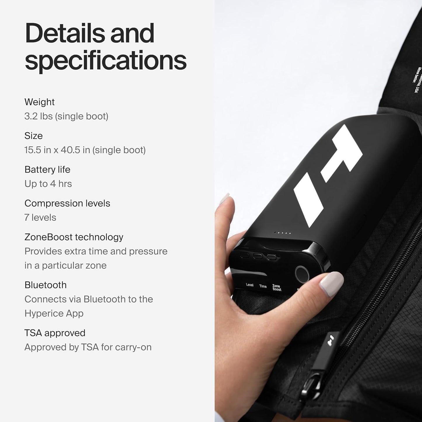 Hyperice Normatec Elite Legs Size Standard - Dynamic Air Compression Massage - Helps Increase Circulation in Legs, Reduces Muscle Pain and Aches and Improves Recovery Time Post-Workout