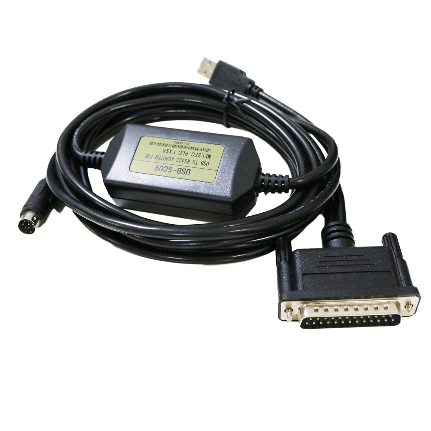 USB-SC09 Programming RS422 PLC Cable A Series Interface, Compatible with PLC Cable FX Series USB to Adapter