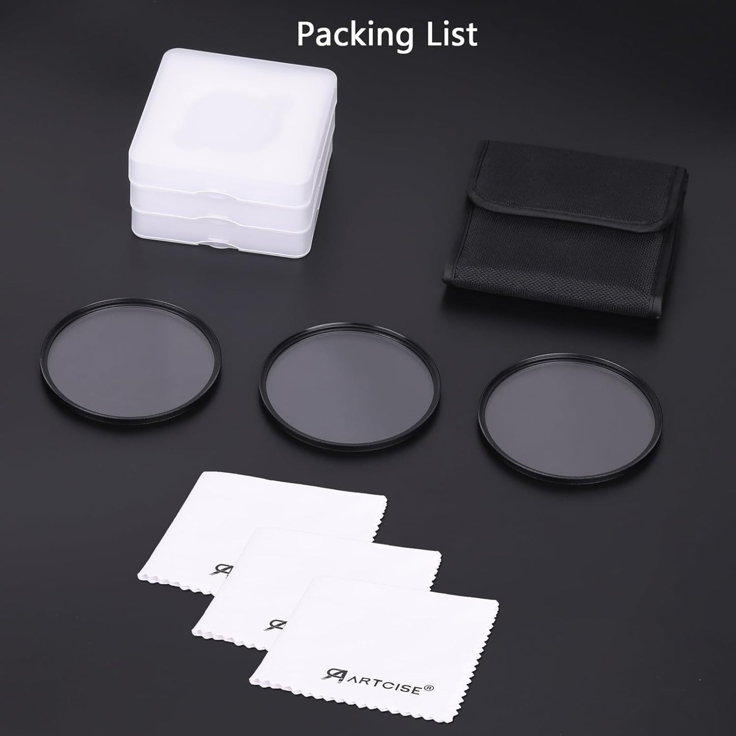 ARTCISE 4+6+8 Set (58mm) Star Filter Kit: Point Cross Screen Lens Filters with Pouch for DSLR/Mirrorless Cameras