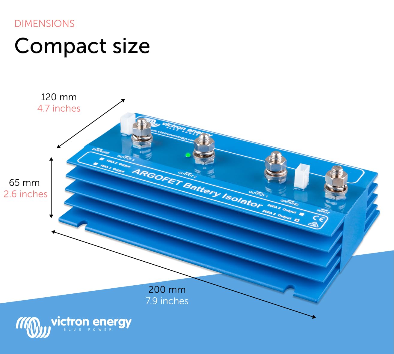 Victron Energy Argofet Battery Isolators 200-3AC (3 Batteries 200 amp)