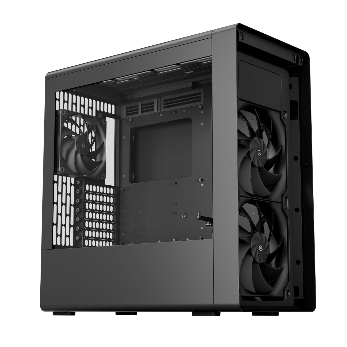 HAVN BF 360 Flow High Airflow ATX Mid Tower PC Case, Semi-Open SGCC Steel Frame, SimpliCable Cable Management, 2X 180mm Fan, 1x 140mm Fan 360mm Radiator Mounts, Magnetic Panels – Black