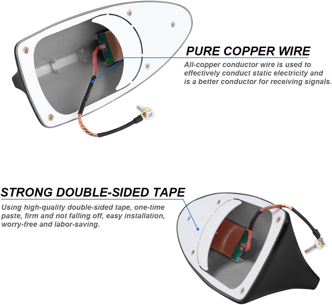 Moly Magnolia Shark Fin Antenna Cover for Car, Automotive Top Roof Aerials AM/FM Radio Signal Base, Vehicle Shark Fin