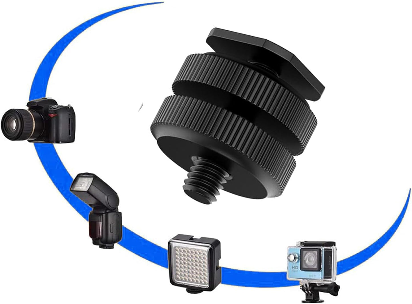 EszkozTA Mount(6 Pack) 1/4"-20 Camera Hot Shoe to Tripod Screw Adapter Flash Shoe Mount for DSLR Camera Rig