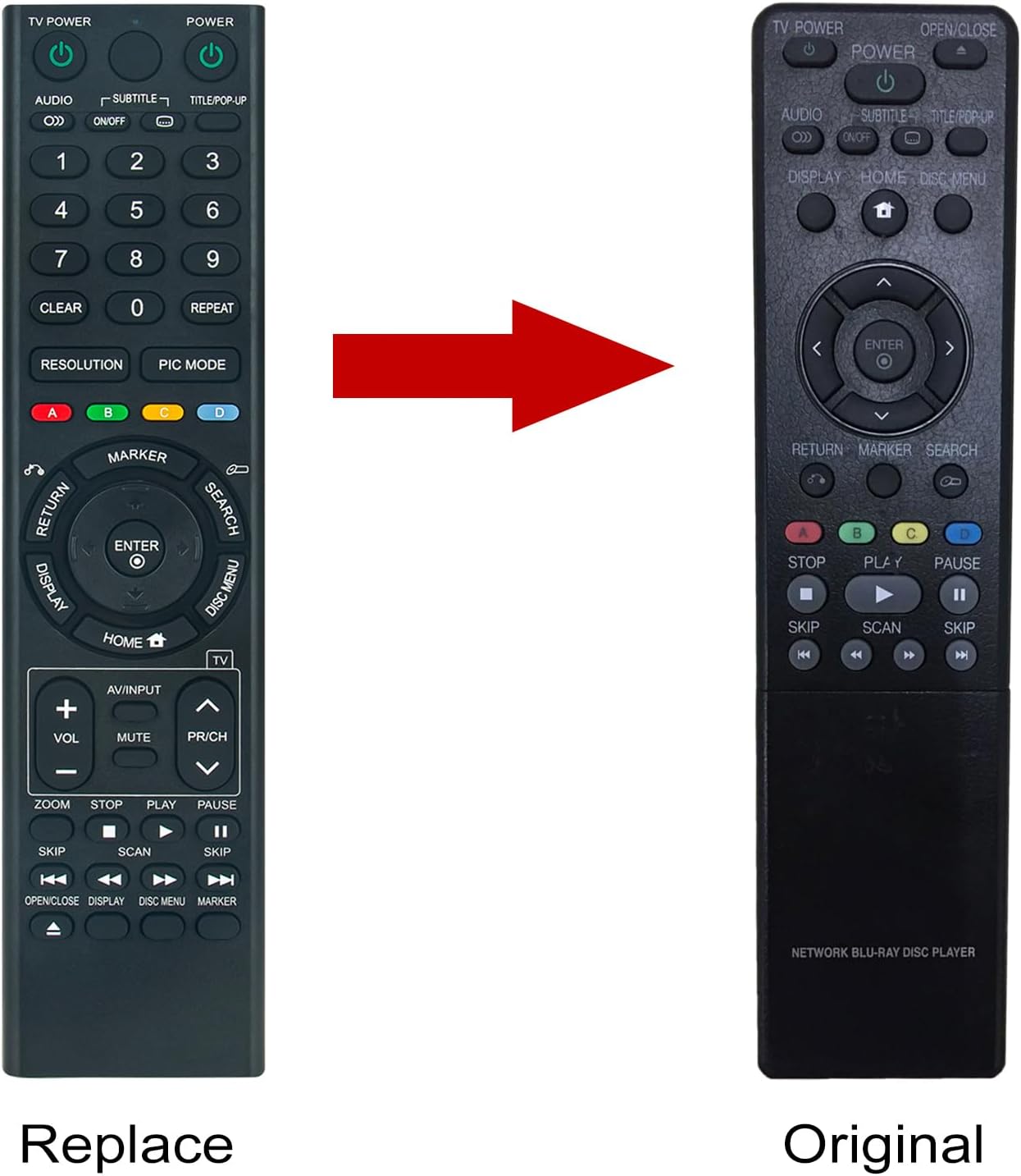ECONTROLLY AKB68183605 BD390V-N BD390 BD390C BD390V Replaced Remote Control fit for LG Blu-Ray Disc Player Recorder