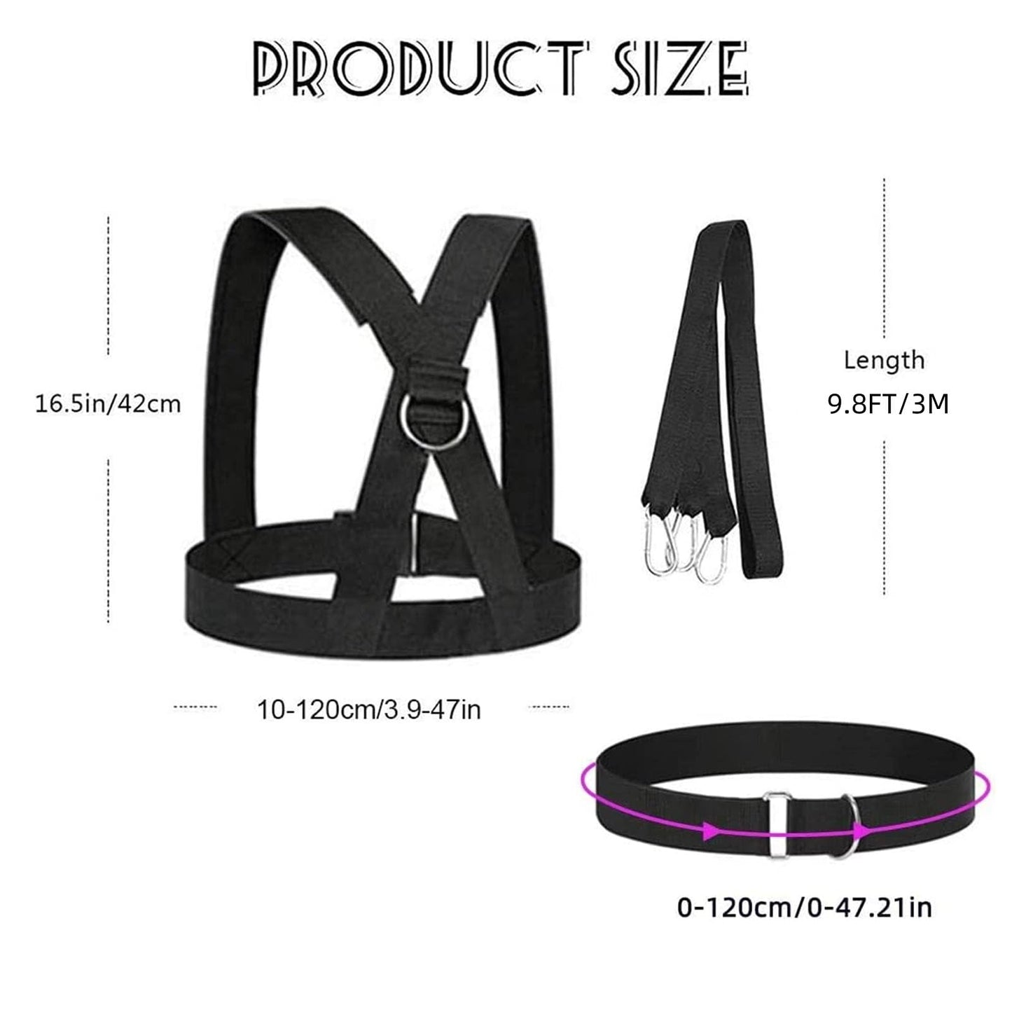 OYINDIZ Sled Workout Equipment, Harness Set for Training Outdoor, Tire Pulling Fitness Resistance Full Body Physical Exercise Football Men and Women