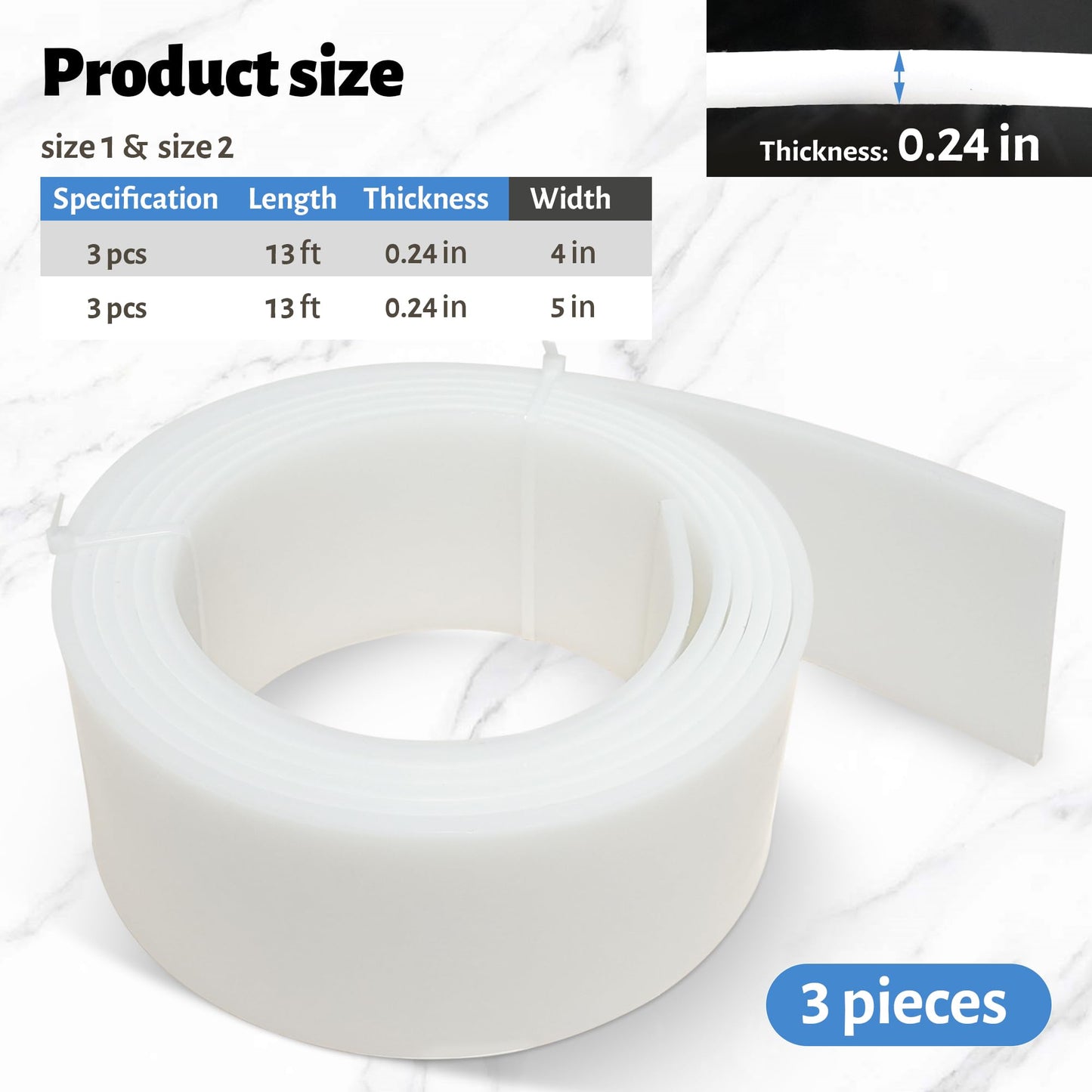 FULEIYA Plastic Concrete Forms for Walkway 3PCS 13' X 5" PE Plastic Flex Forms for Concrete Flatwork Flatwork Curb Tools for Flower Bed Edge, Garden Paths, Walkway Concrete Molds & Forms