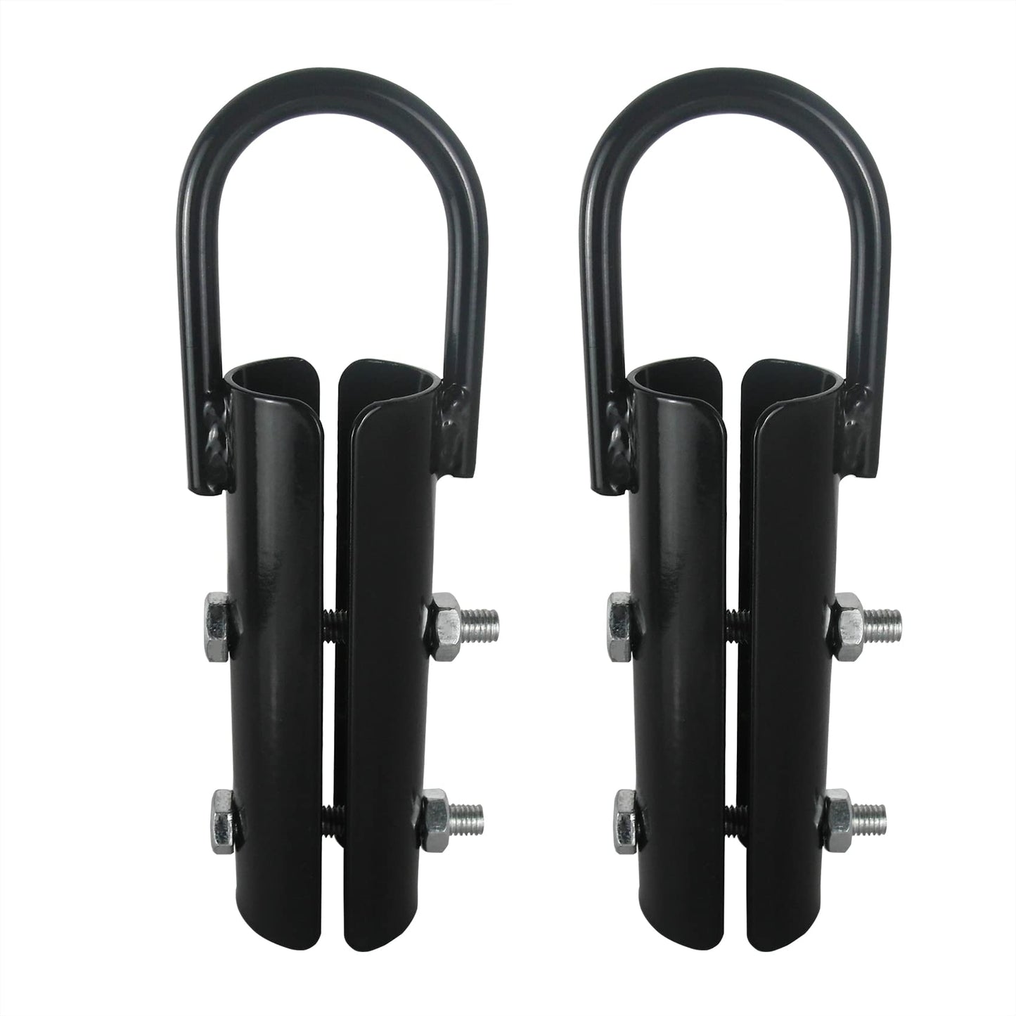 Vehcarc 2 Sets Climbing Rope Clamp, 1½",1.5” Battle Rope Attachment Hook Accessories, Rope Clasp for Rope Climb, Climbing Training Garage Home Gym Workout Fitness Strength Training (1.5" 2PCS Black)