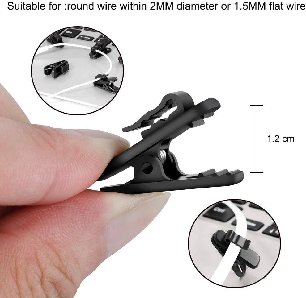 FENGWANGLI 1 Inch 1.5mm (12 Headphone Clip for Shirt, Length Small Earbud Cord Management Earphone Mount Cable Clothing