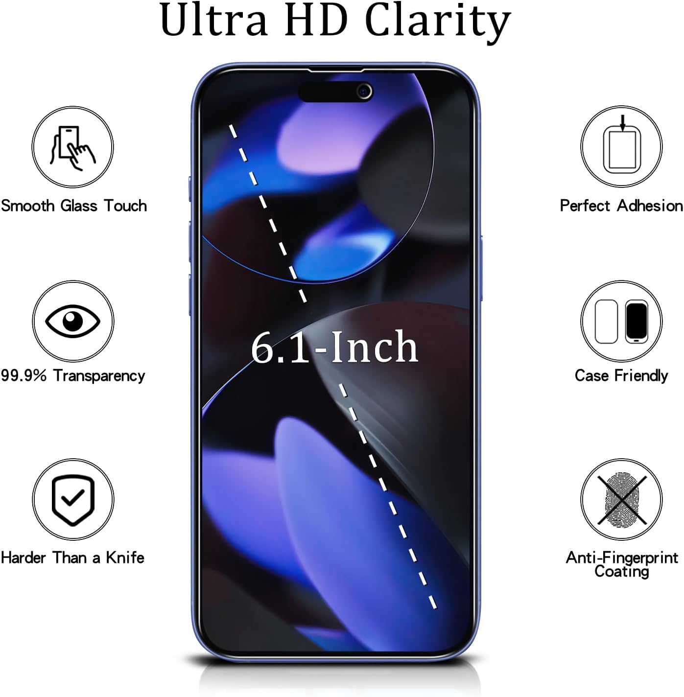 [2-Pack 16 MAYtobe Privacy Screen Protector Designed for iPhone Tempered Glass, Anti Spy, No Bubbles, Anti Scratch