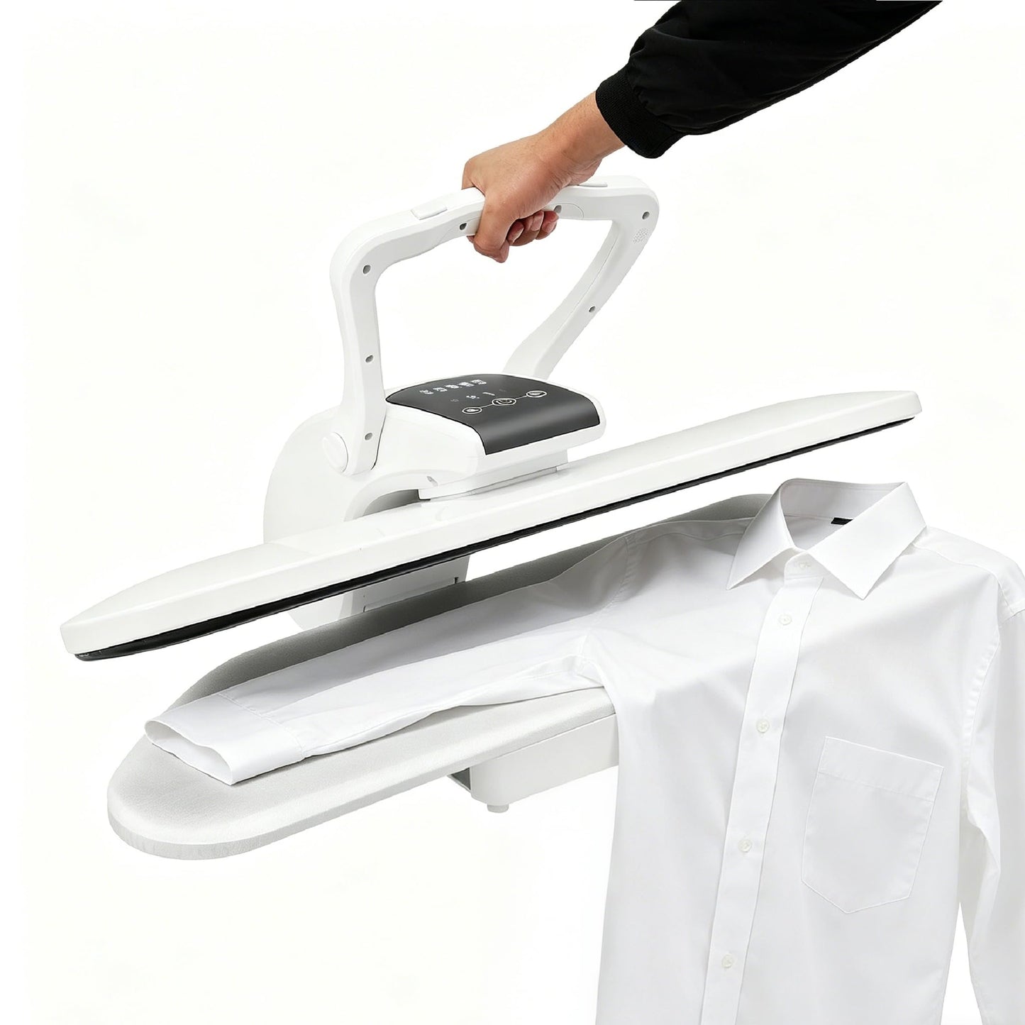 36" Large Steam Iron Press with LED Touch Screen, 1600W Professional Iron Press Machine Steam Press with 5 Fabric Settings & Steam Burst Function for Home Business SYP8810B (White, 36")