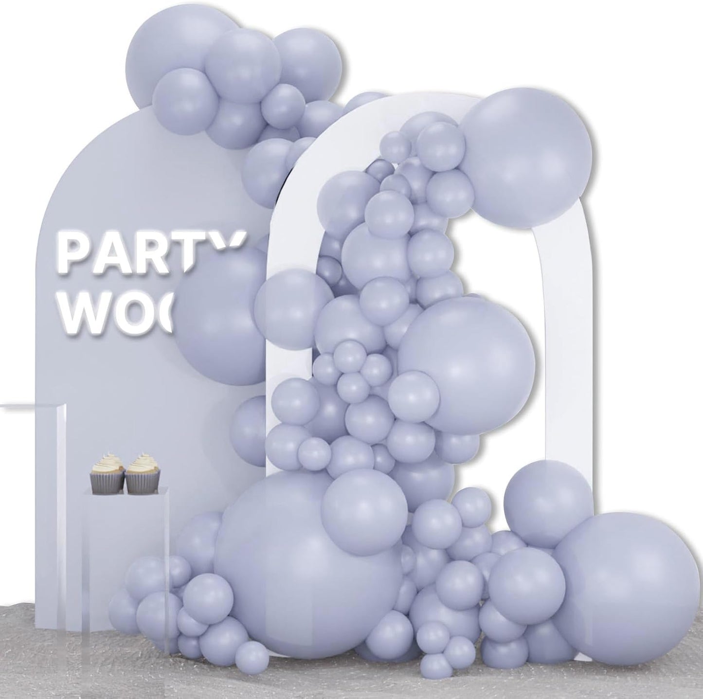 PartyWoo Dusty Blue Balloons - 127-Piece Slate Blue Boho Balloon Arch Kit | Baby Shower & Graduation Decor