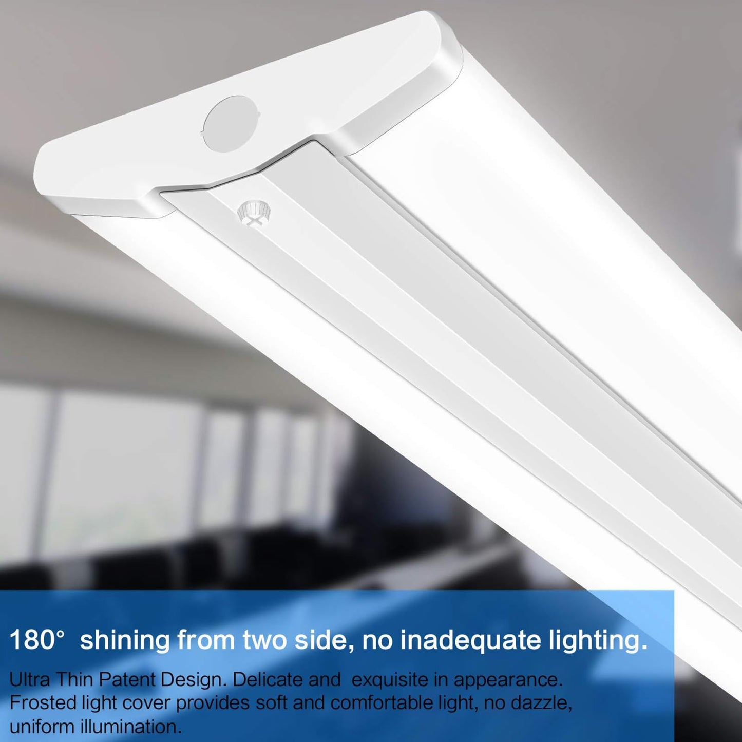 ANTLUX 8FT LED Shop Light, Ultra Slim LED Wraparound 110W [6-lamp T8 Fluorescent Equiv.], 12500LM, 5000K, Commercial 8 Foot Strip Light, Flush Mount Garage Office Warehouse Ceiling Lighting, 6 Pack