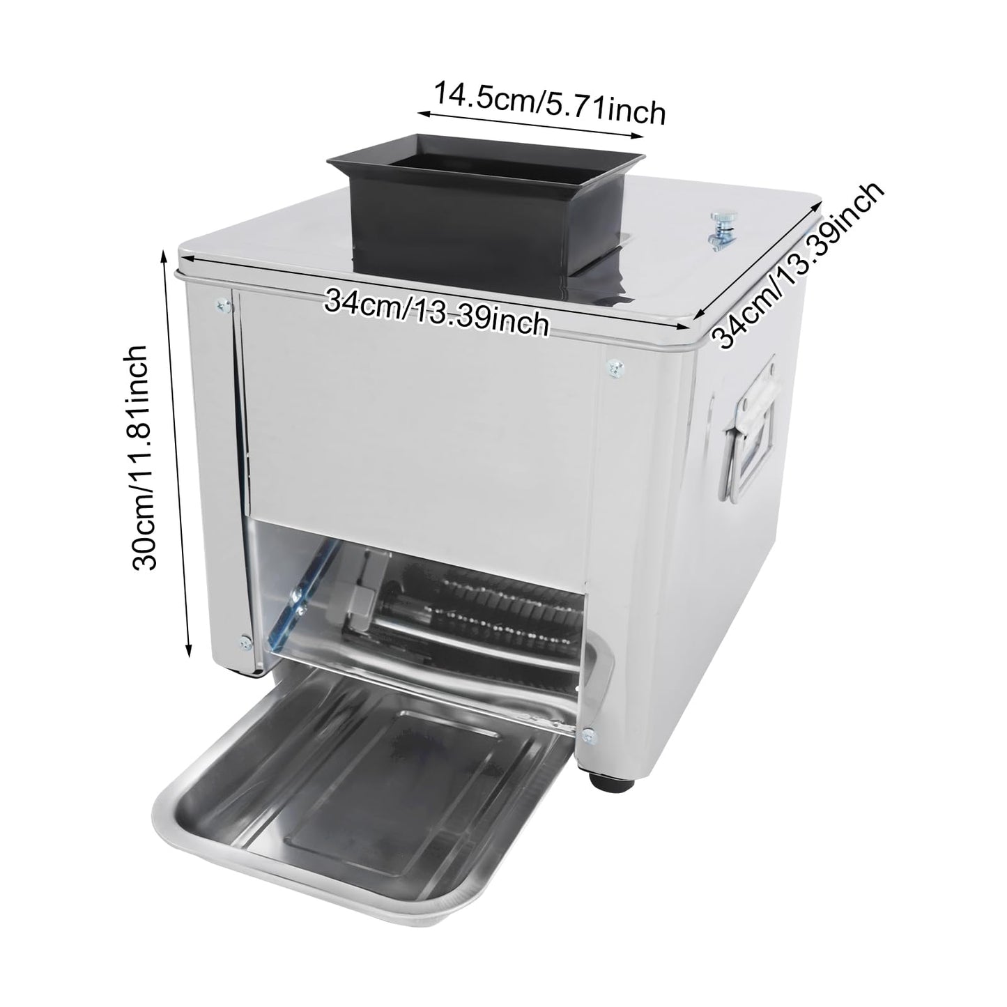 Commercial Meat Cutting Machine for Restaurant 850W 7mm Blade Automatic Electric Meat Cutter Stainless Steel Slicing Shredding Machine, 330lb/h for Cutting Boneless Pork Beef Chicken Fish